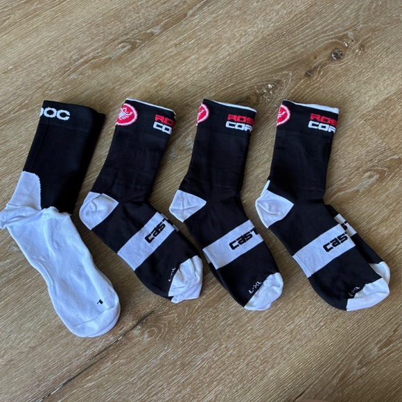 Castelli Rosso Corsa Cycling L/XL + POC Black White Lot of 4 EUC - Picture 1 of 11